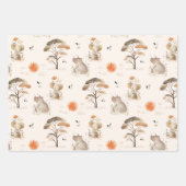 Wild Safari Dieren Baby shower Inpakpapier Vel (Voorkant)