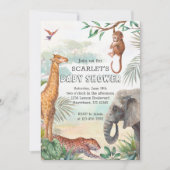 Wild Safari Dieren Baby shower Kaart (Voorkant)