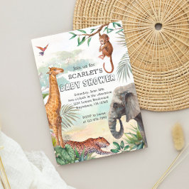 Wild Safari Dieren Baby shower Kaart