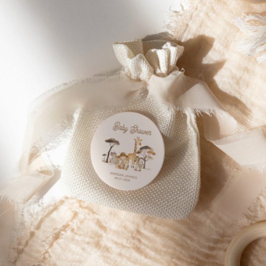 Wild Safari Dieren Baby shower Ronde Sticker