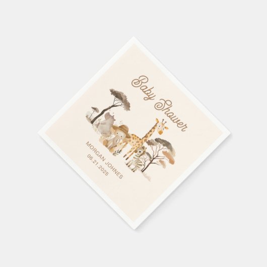 Wild Safari Dieren Baby shower Servet (Hoek)