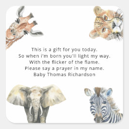 Wild Safari Dieren - Gebedskaars label