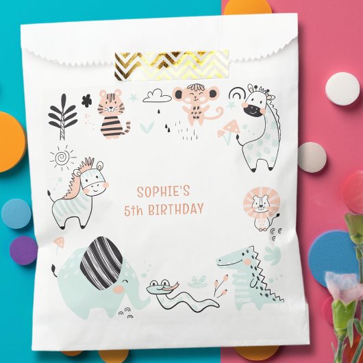 Wild safari dieren kinderen verjaardag bedankzakje