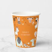 Wild safari dieren kinderen verjaardag papieren bekers (Voorkant)