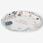 Wild safari dieren kinderen verjaardag papieren bordje (Gekanteld)