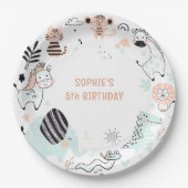 Wild safari dieren kinderen verjaardag papieren bordje (Voorkant)