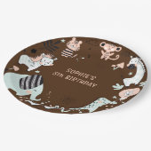 Wild safari dieren kinderen verjaardag papieren bordje (Gekanteld)