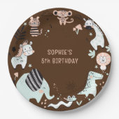 Wild safari dieren kinderen verjaardag papieren bordje (Voorkant)