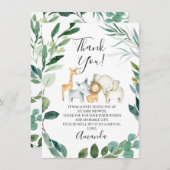 Wild Safari Dieren Krans Dank u kaart (Voorkant / Achterkant)