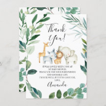 Wild Safari Dieren Krans Dank u kaart