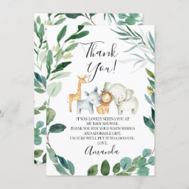 Wild Safari Dieren Krans Dank u kaart