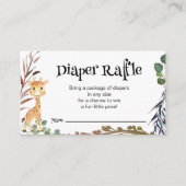 Wild Safari Dieren Luier Raffle Kaart (Voorkant)