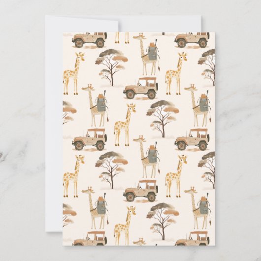 Wild Safari Dieren Luier Raffle Ticket Kaart (Achterkant)