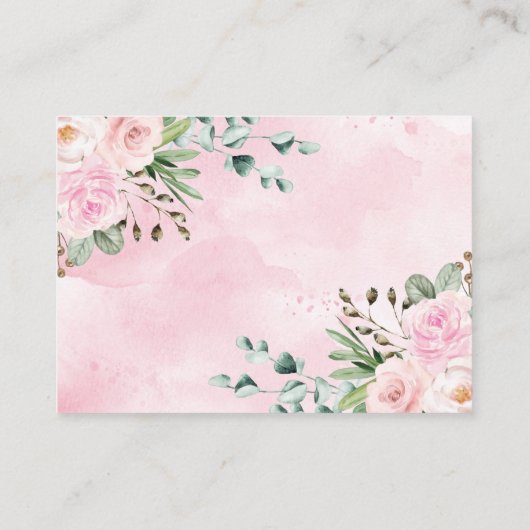 Wild Safari Dieren Meisje Baby shower Luier Raffle Informatiekaartje (Achterkant)