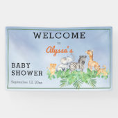 Wild Safari Dieren | Verbod van Baby shower van de Spandoek (Horizontaal)