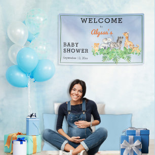 Wild Safari Dieren   Verbod van Baby shower van de Spandoek