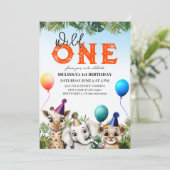 Wild Safari Dieren Verjaardagsfeest Uitnodiging (Staand voorkant)