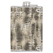 Wild Safari Dierenprint met elk monogram Heupfles (Achterkant)