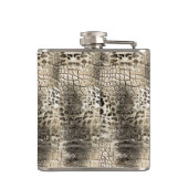 Wild Safari Dierenprint met uw Monogram Heupfles (Achterkant)