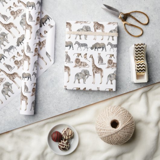 Wild Safari dierentuin Cadeaupapier (Crafts)