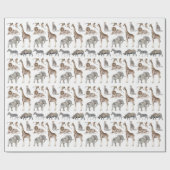 Wild Safari dierentuin Cadeaupapier (Vlak)