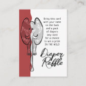 Wild Safari Elephant Rust Red Diaper Raffle Informatiekaartje (Voorkant)