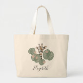 Wild Safari Giraffe Animal Grote Tote Bag (Voorkant)