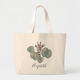 Wild Safari Giraffe Animal Grote Tote Bag