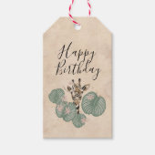 Wild Safari Giraffe Animal Verjaardagsfeest Cadeaulabel (Voorkant)