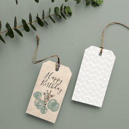 Wild Safari Giraffe Animal Verjaardagsfeest Cadeaulabel