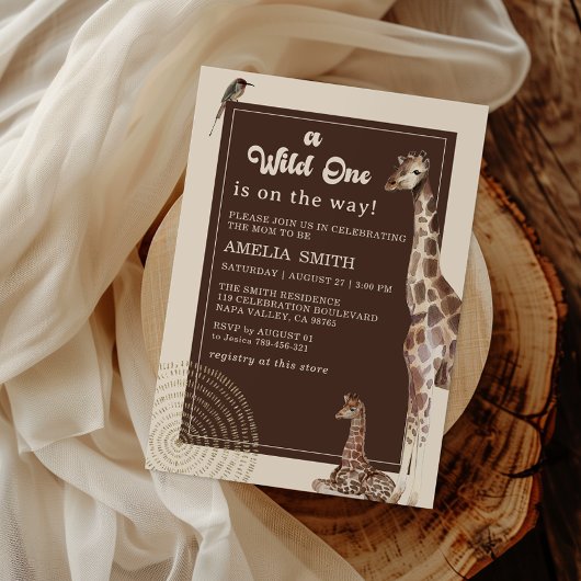 Wild Safari Giraffe Oerwoud Baby shower Kaart