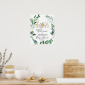 Wild Safari Greenery Wreath Baby shower Welkom Poster (Keuken)