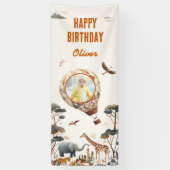 Wild Safari Hete Luchtballon Foto Spandoek (Verticaal)