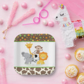 Wild Safari Jungle Animals Party Paper Plate Papieren Bordje (Feest)