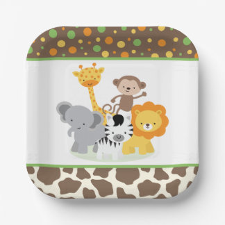 Wild Safari Jungle Animals Party Paper Plate Papieren Bordje