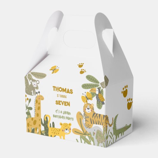 Wild safari kinderen bedankdoosjes (Voorkant Zijde)