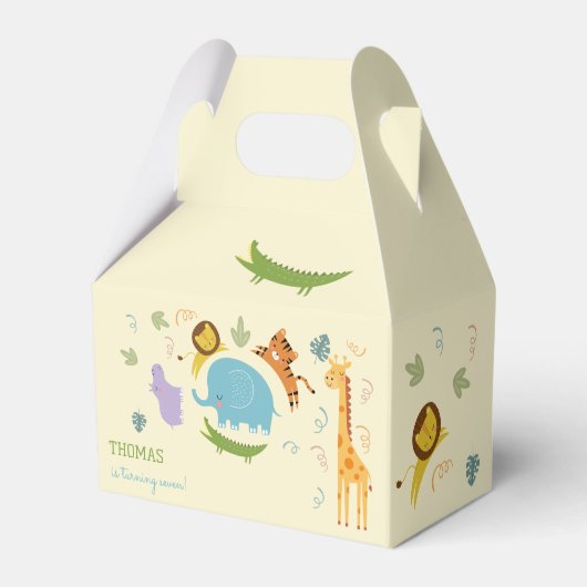 Wild safari kinderen bedankdoosjes (Achterkant)