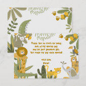 Wild safari kinderen bedankkaart (Voorkant / Achterkant)