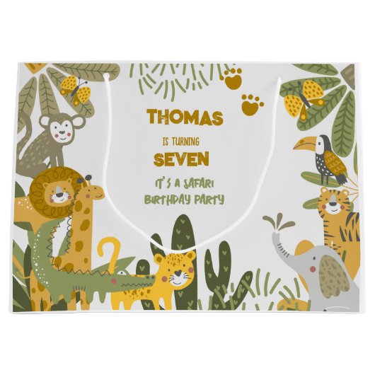 Wild safari kinderen groot cadeauzakje (Voorkant)