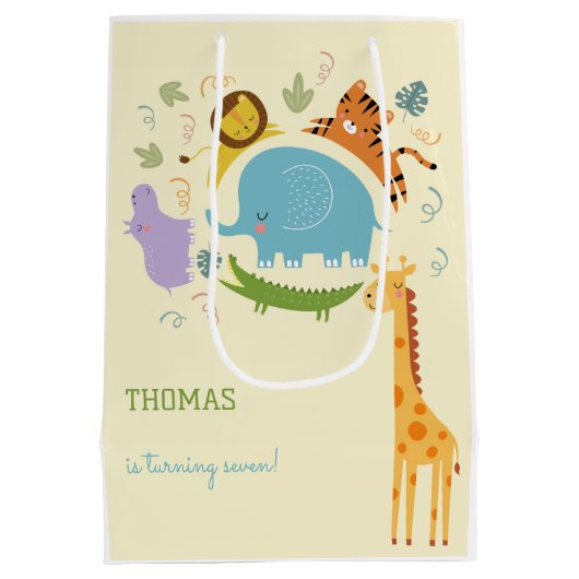 Wild safari kinderen medium cadeauzakje (Achterkant)