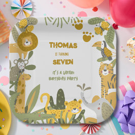 Wild safari kinderen papieren bordje