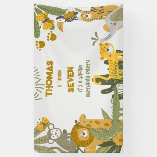 Wild safari kinderen spandoek (Verticaal)
