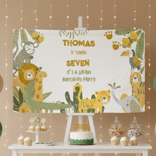 Wild safari kinderen spandoek