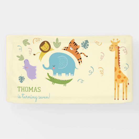 Wild safari kinderen spandoek (Horizontaal)