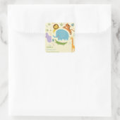 Wild safari kinderen vierkante sticker (Tas)