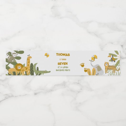 Wild safari kinderen waterfles etiket (Enkel label)