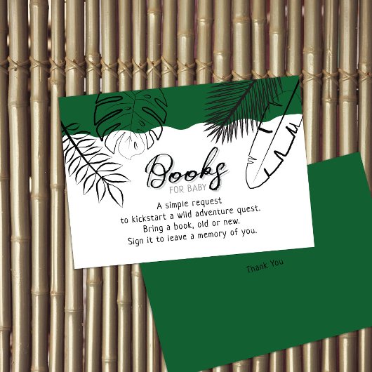Wild Safari Leave Forest Green Books For Baby Informatiekaartje