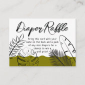 Wild Safari Leave Olive Green Diaper Raffle Informatiekaartje (Voorkant)