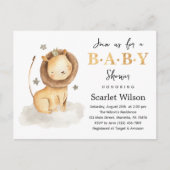 Wild Safari Lion King Baby Sho Uitnodiging Briefka (Voorkant)