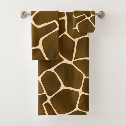 Wild Safari Natuurlijke Giraffe Print Bad Handdoek (Insitu)